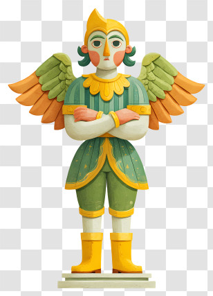 Garuda - Colorful Winged Guardian Statue Transparent PNG