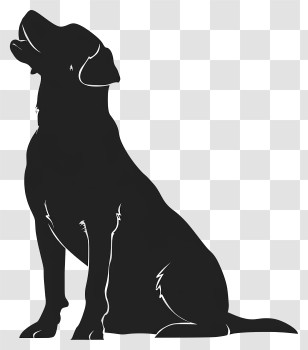 Dog Silhouette - Silhouette Of A Sitting Dog Transparent PNG