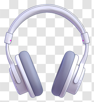 Headphones - White Over-Ear Headphones Illustration Transparent PNG