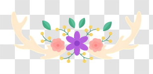 Arrow - Floral Decoration With Antlers Transparent PNG