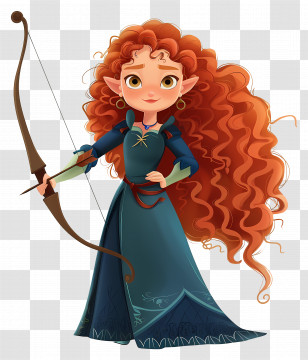 Merida Princess - Animated Archer With Bow And Arrow Transparent PNG