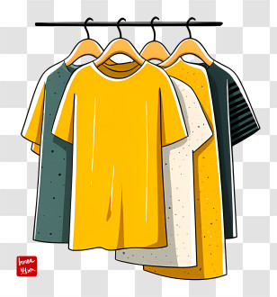 Clothing Logo - Colorful Hanging Clothes Transparent PNG