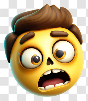 Zombie Emoji - Shocked 3D Emoji Face Transparent PNG