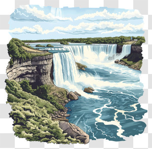 Niagara Falls - Illustration Of A Stunning Waterfall In Nature Transparent PNG