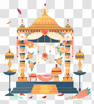 Hindu Wedding - Decorative Temple With Ornaments Transparent PNG