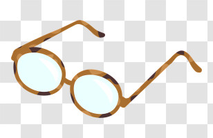 Icon - Stylized Round Eyeglasses Illustration With Clear Lenses Transparent PNG