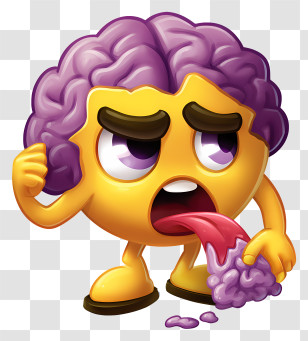 Zombie Emoji - Gross Brain Vomit Emoji Transparent PNG
