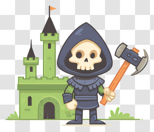 Master Skeletor - Skeleton Knight With Axe Transparent PNG