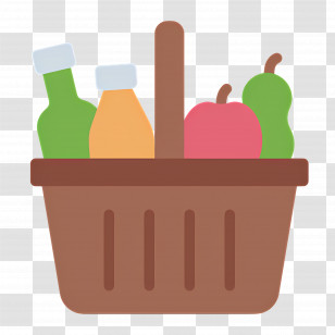 Food Gift Baskets - Picnic Basket With Fruits And Bottled Drinks Transparent PNG