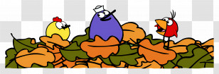 Peep And The Big Wide World - Cartoon Birds In Autumn Leaves Transparent PNG