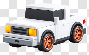 Roblox Car - White Toy Truck With Orange Wheels Transparent PNG