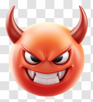 Emoji Devil - Angry Devil Emoji With Horns Transparent PNG