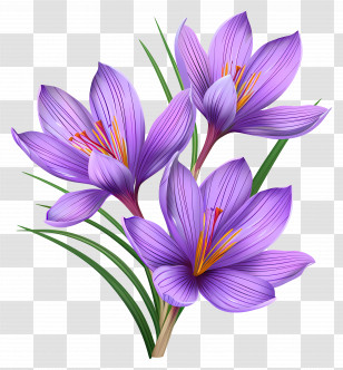 Saffron Flowers - Purple Saffron Flowers In Full Bloom Transparent PNG