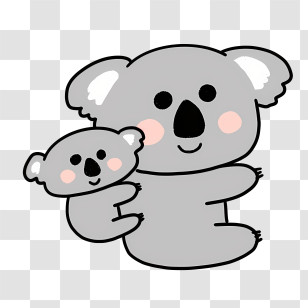 Cartoon - Cute Koala With Baby Transparent PNG