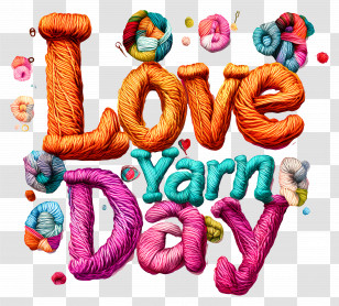 I Love Yarn Day - Love Yarn Day Colorful Text Transparent PNG