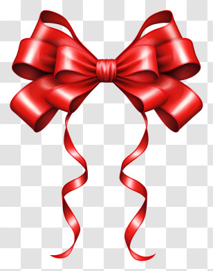 Red Ribbon - Red Satin Bow For Decorations And Gifts Transparent PNG