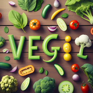 Veggie - Typographic Art Made Of Vegetables Transparent PNG