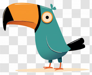 Cartoon Toucan - Cartoon Toucan With A Big Beak Transparent PNG