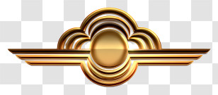Golden Line - Golden Emblem With Ornate Design Transparent PNG