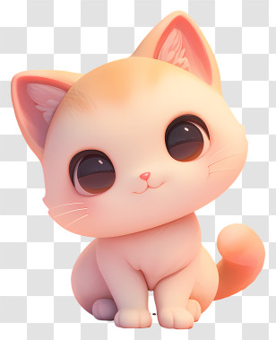 Kawaii Cat - Cute Chubby Cartoon Kitten Transparent PNG
