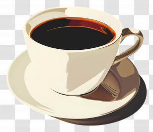 Americano Coffee - Cup Of Black Coffee In Ceramic Mug Transparent PNG
