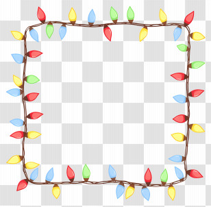 Christmas Lights Frame - Colorful Christmas Lights Border Illustration Transparent PNG