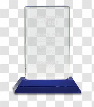 Trophy Award Commemorative Plaque Glass Crystal - Gold Transparent PNG