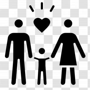 Family - Simple Family Icon With Heart Symbol Transparent PNG
