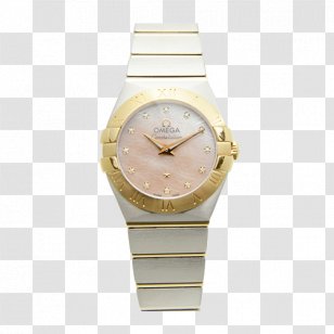 Watch Omega SA Seamaster Strap Designer - Beige - Constellation Ladies Transparent PNG