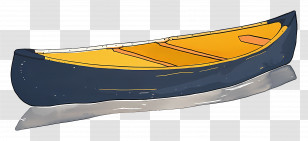 Canoe - Yellow And Black Canoe On Water Illustration Transparent PNG