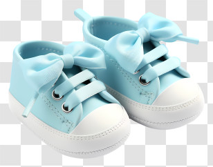 Blue Sneakers - Blue Baby Shoes With Ribbon Transparent PNG