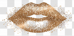 Glitter Kiss - Gold Glitter Lips Transparent PNG