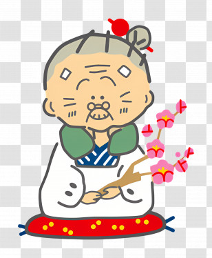 Umeya Zakkaten - Elderly Woman Cartoon Illustration Transparent PNG