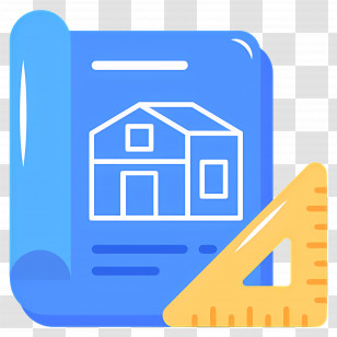 Construction Drawing - House Blueprint With Ruler Transparent PNG