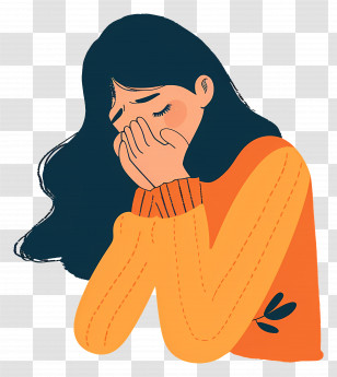 Crying Woman - Saddened Woman With Emotional Expression Illustration Transparent PNG