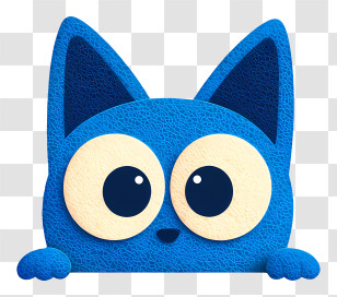 Bluey Peeking Out - Blue Cartoon Cat Peeking Transparent PNG