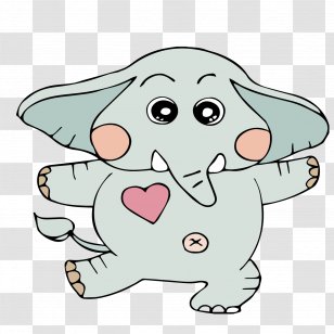 Coloring Book Elephant Drawing Child - Heart - Cute Little Transparent PNG