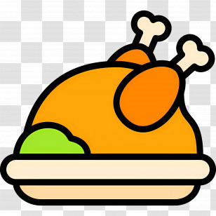 Turkey Food - Cartoon Roasted Chicken Dish Transparent PNG
