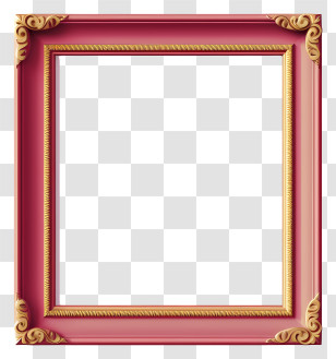 Pink Frame - Decorative Red And Gold Picture Frame Transparent PNG