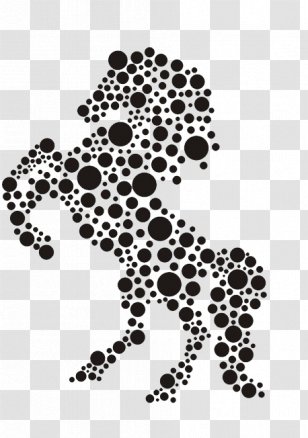 Horse Point - Big Cats - Dots Composed Of Transparent PNG