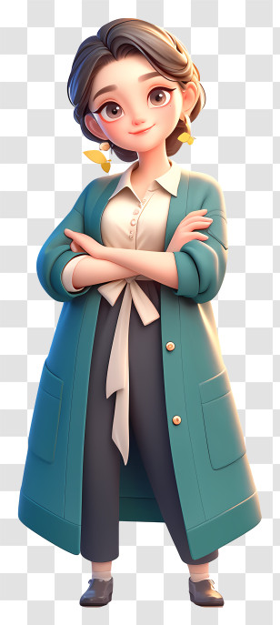 Girl Arms Crossed - Confident Professional Woman Illustration Transparent PNG