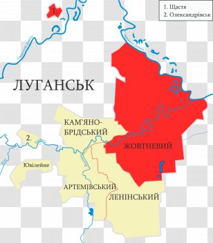 Zhovtnevyi District Artemivs'kyi Shchastya Urban Districts Of Ukraine Map - Area Transparent PNG