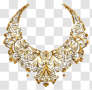 Eid Gold - Ornate Gold And Silver Necklace Transparent PNG