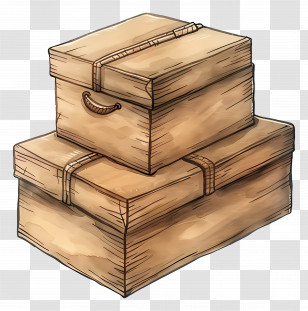 Shipping Box - Stacked Cardboard Boxes In Rustic Style Transparent PNG