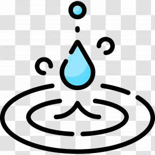 Water Drop - Water Drop Illustration With Ripple Effect Transparent PNG