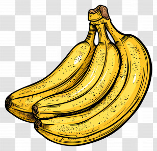 Bananas - Bunch Of Yellow Ripe Bananas Transparent PNG