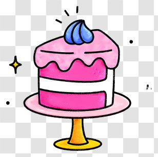 Pink Cake - Hand-drawn Pink Layer Cake Doodle Transparent PNG