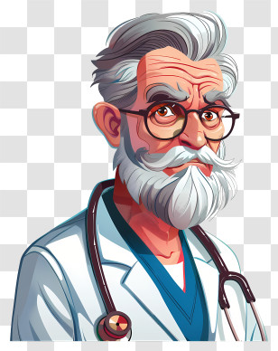 Doctors Day - Cartoon Portrait Of A Doctor Transparent PNG
