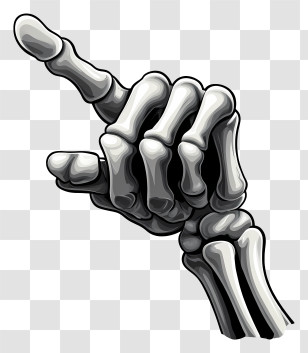 Skeleton Hand Pointing - Skeleton Hand Gesture Transparent PNG