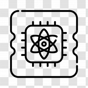 Quantum Computing - Technology Inspired Nuclear Chip Logo Transparent PNG